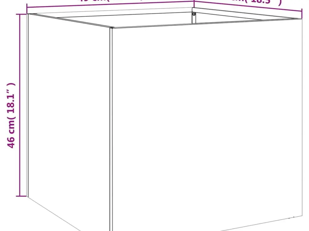 Billede 10 - Plantekasser 2 stk. 49x47x46 cm stål antracitgrå