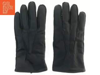 Sorte læderhandsker 27 cm (str. 27 cm)