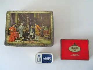 3 gamle metaldåser