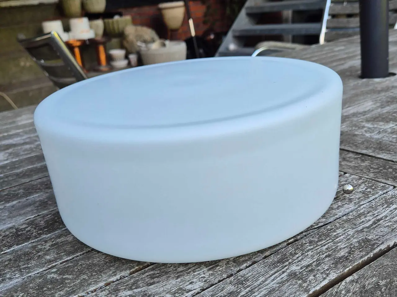 Billede 2 - Rund plafond i opalglas til loft eller væg