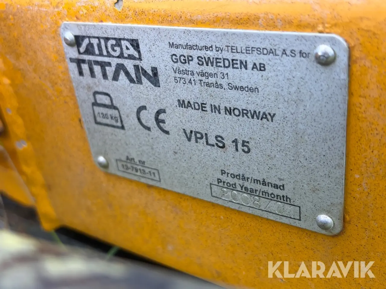 Billede 5 - Hydraulisk sneplov Stiga Titan 150 / VPLS 15