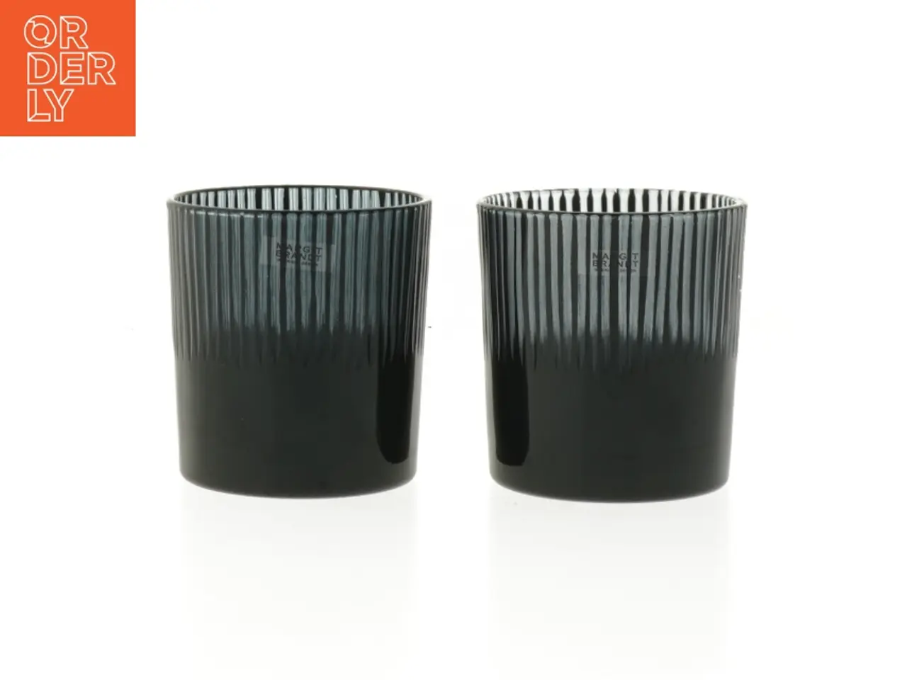 Billede 1 - Sæt af to mørke dekorative glasstager (str. 8 cm)