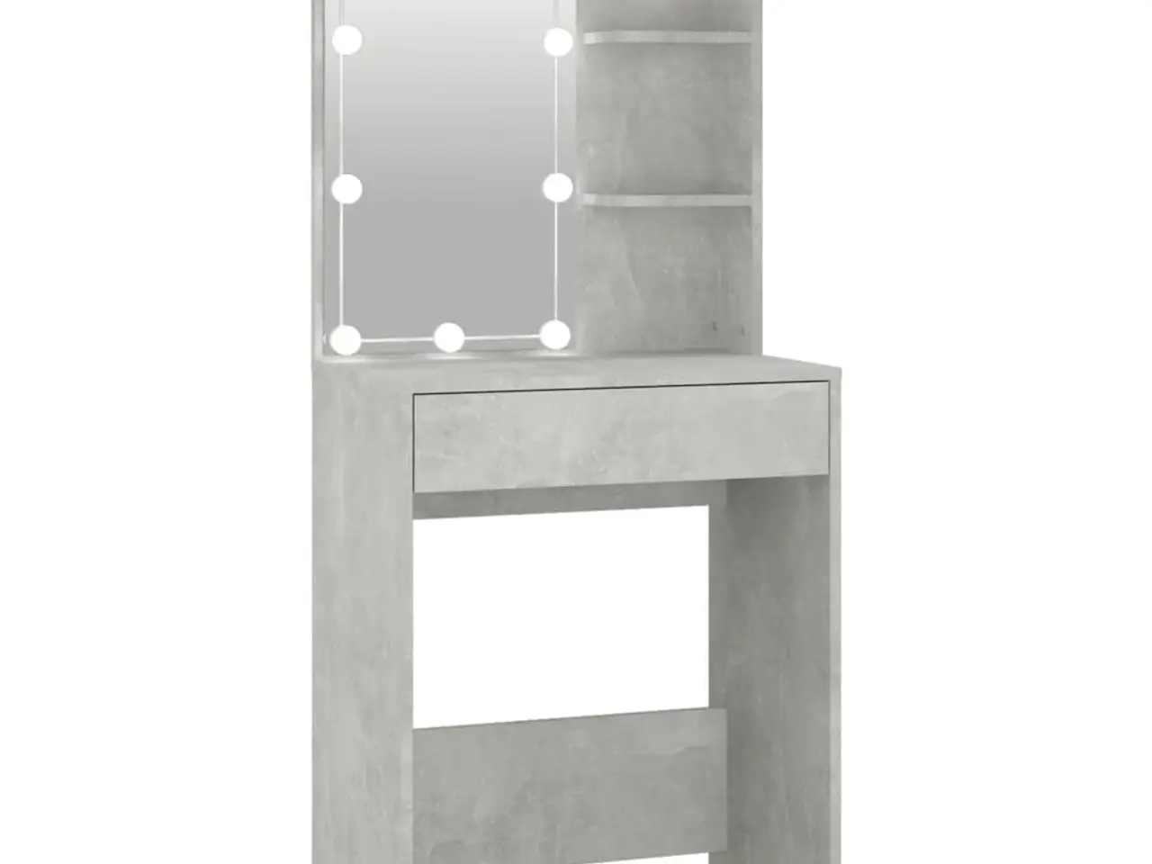 Billede 2 - Makeupbord med LED-lys 60×40×140 cm - betongrå