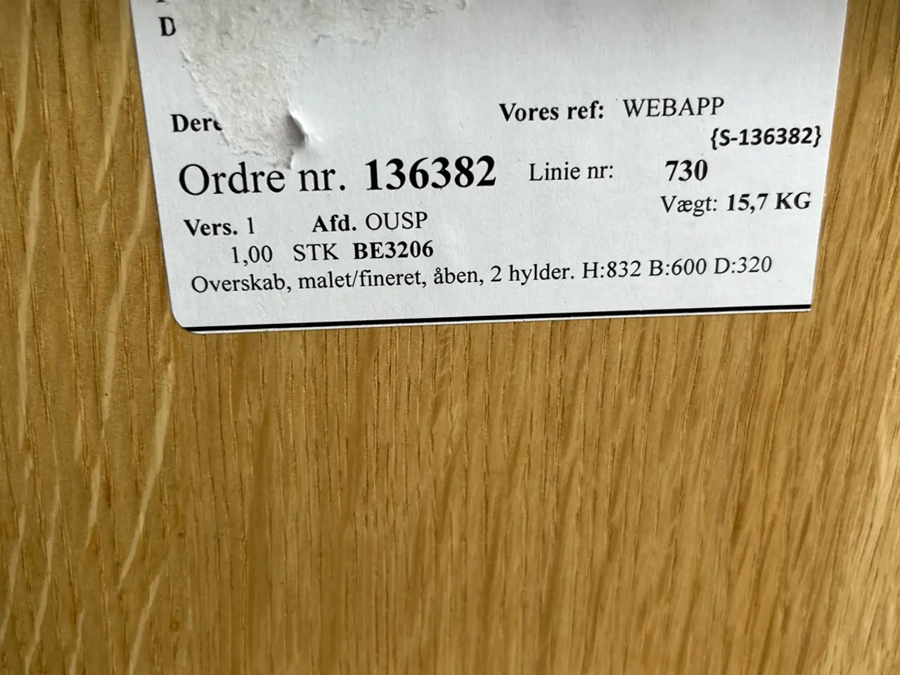 Billede 3 - Overskabe køkken