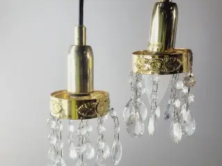 2 stk små pendler i messing med prismer