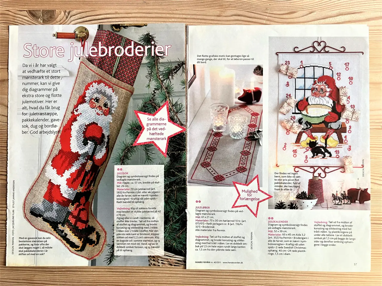 Billede 10 - Smuk hæklet juledug, julebroderier m.m.