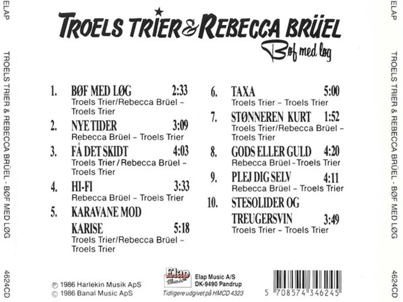 Billede 2 - Troels Trier & Rebecca Brüel – Bøf Med Løg – CD