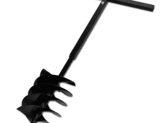 Jordbor med håndtag, 200 mm tre spiraler stål, sort