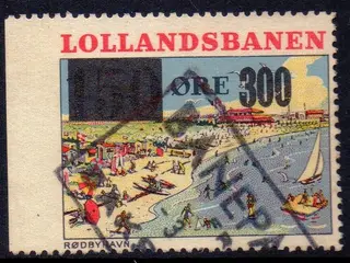De Lollandske Jernbaner - Godsfrimærke - 150 Øre overstemplet til 300 Øre - Stemplet
