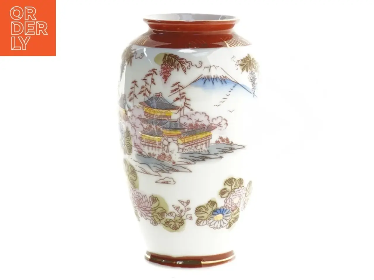 Billede 3 - Dekoreret porcelænsvase (str. 12,5 x 7,5 cm)