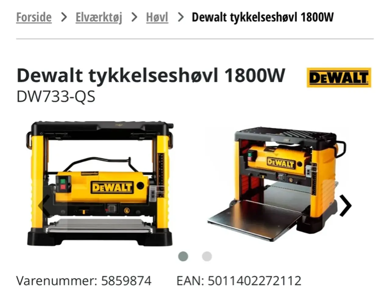 Billede 1 - DeWalt tykkelseshøvl sælges.