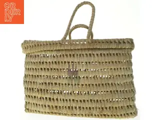 Flettet kurvetaske med håndtag (str. 40x25x30 cm)