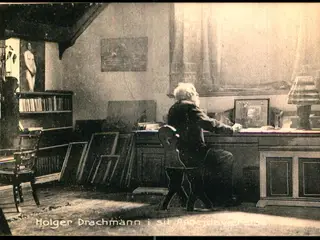 Skagen - Holger Drachmann i sit Arbejdsværelse - Schjeldes 7455 - Ubrugt