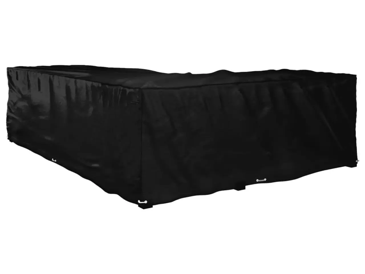 Billede 5 - L-formet havemøbelovertræk 210 × 260 × 80 cm - 16 øjer, sort