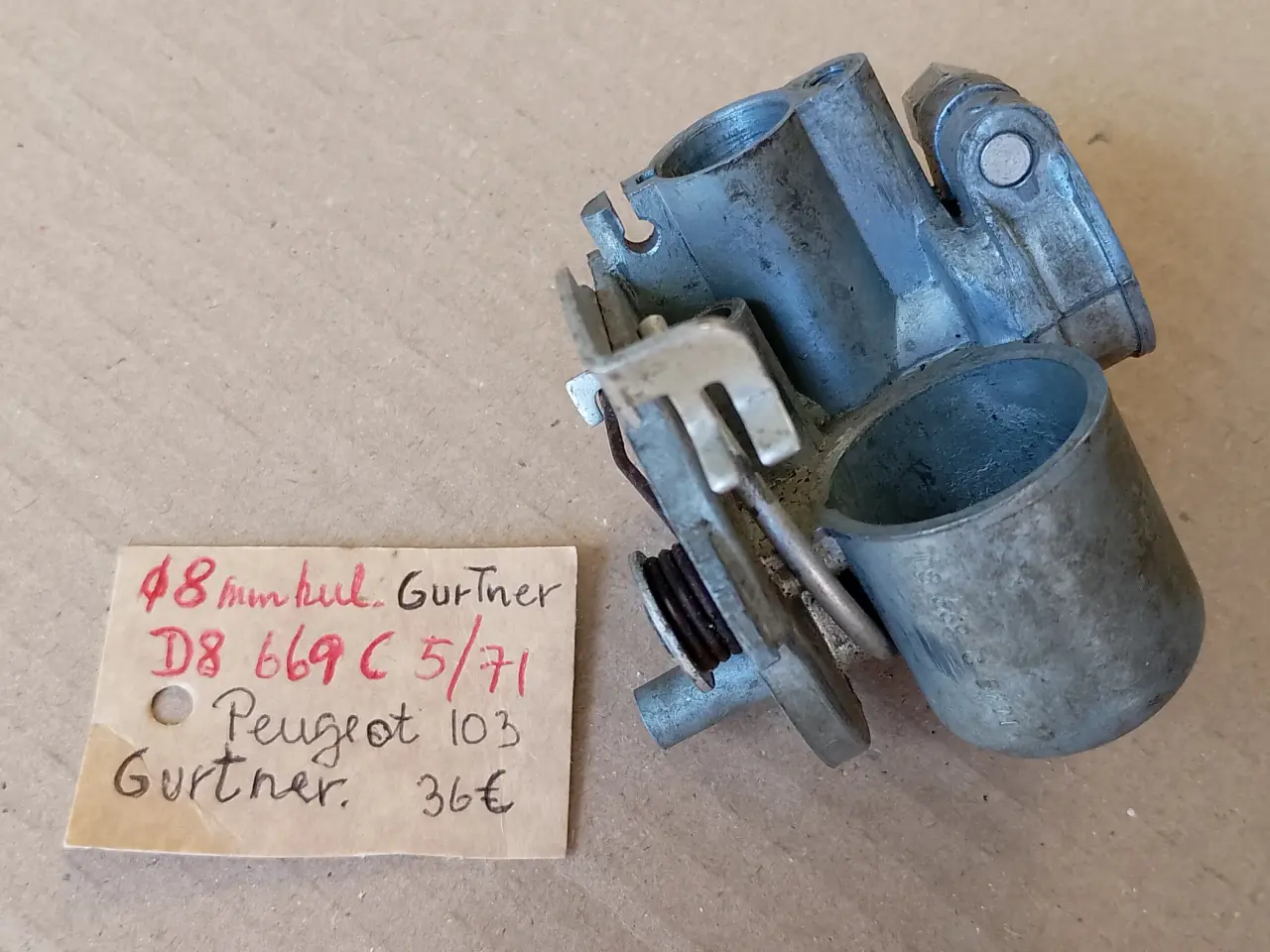 Billede 1 - Karburator "Gurtner" Peugeot CT og 103
