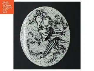 Dekorativ platte med kunstnerisk motiv fra Bjorn Wiinblad (str. Ø 15,5 cm)