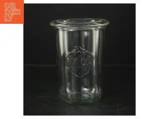 WECK glasbeholder med låg fra Weck (str. Ø. 11 cm. længde, 15 cm)