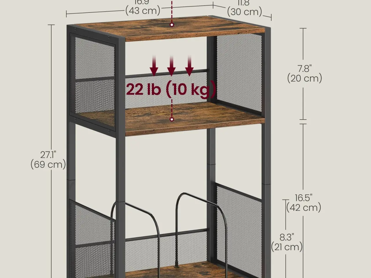 Billede 4 - Pladespillerbord med vinylopbevaring - rustik brun