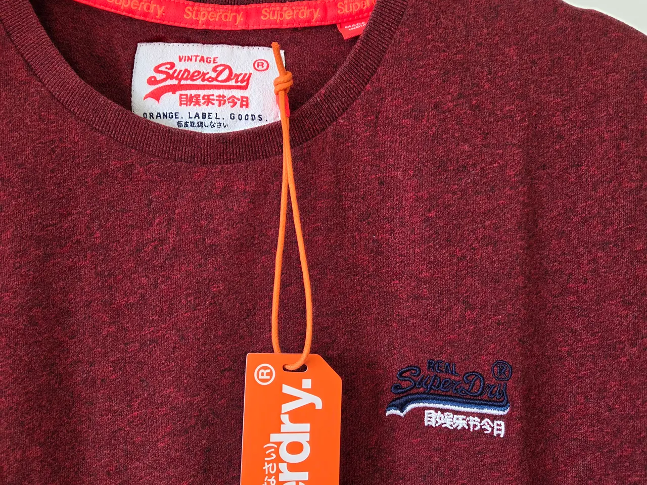 Billede 2 - Superdry T-shirt bordeaux meleret, bomuld