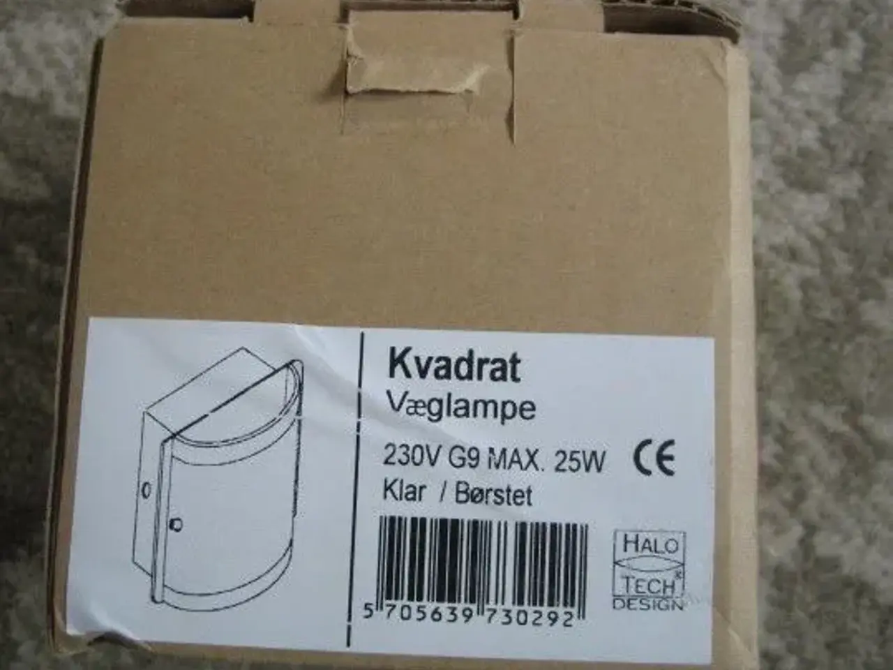 Billede 6 - Kvadrat Væglampe Klar - Børstet fra HALOTECH