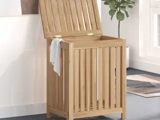 Vasketøjskurv 50x35x60 cm massivt teaktræ