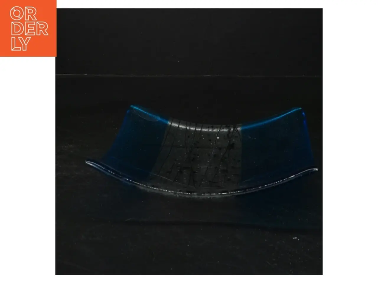 Billede 1 - Blåt glasfad (str. 17x17x2 cm)