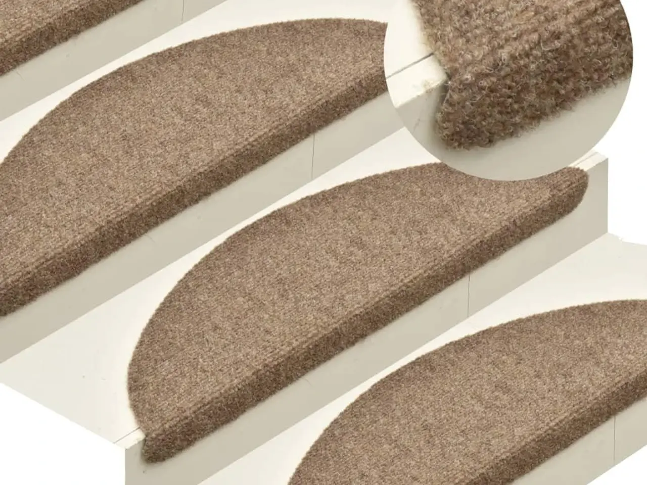 Billede 1 - Trappemåtter selvklæbende 15 stk. 65x21x4 cm beige halvrund store
