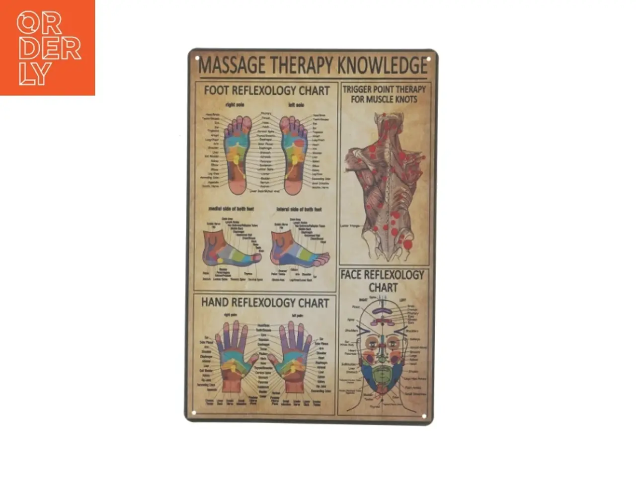Billede 1 - Massage terapi viden metal skilt (str. 30x20 cm)