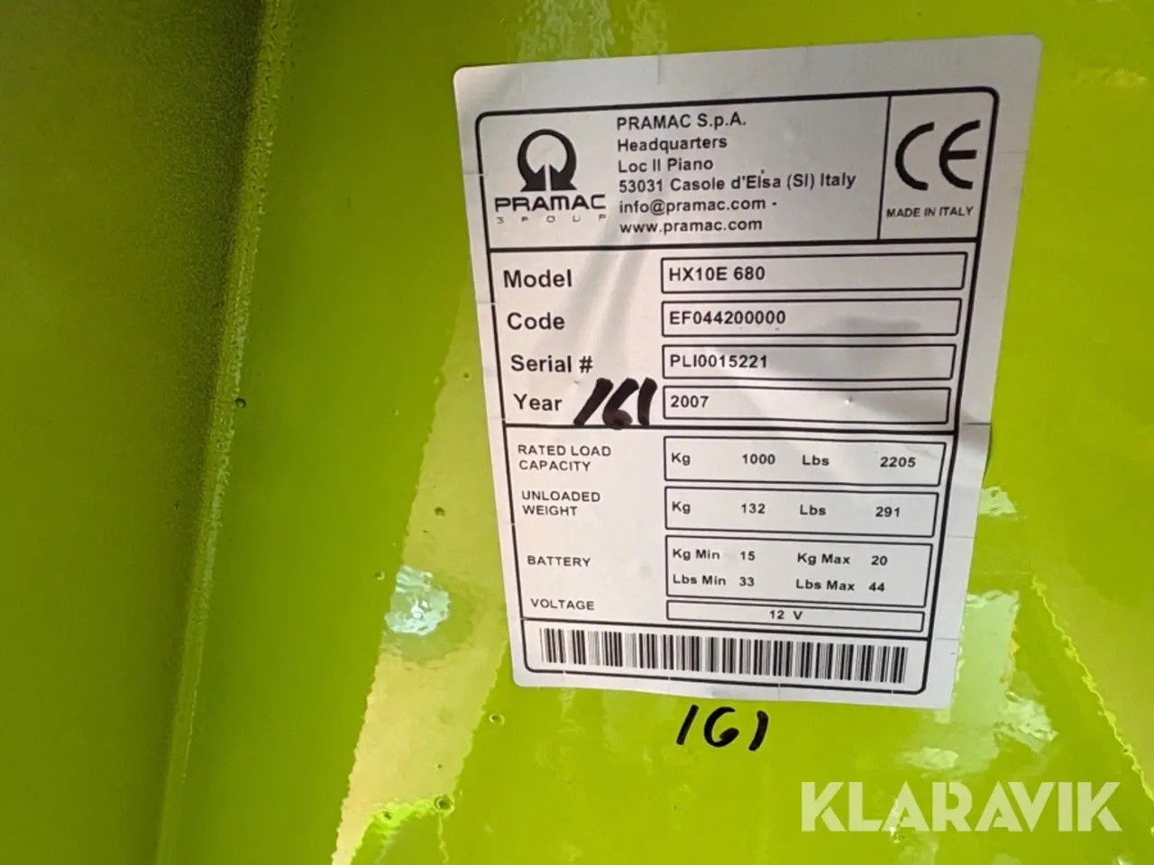 Billede 3 - Elektrisk palleløfter Pramac HX10E 680
