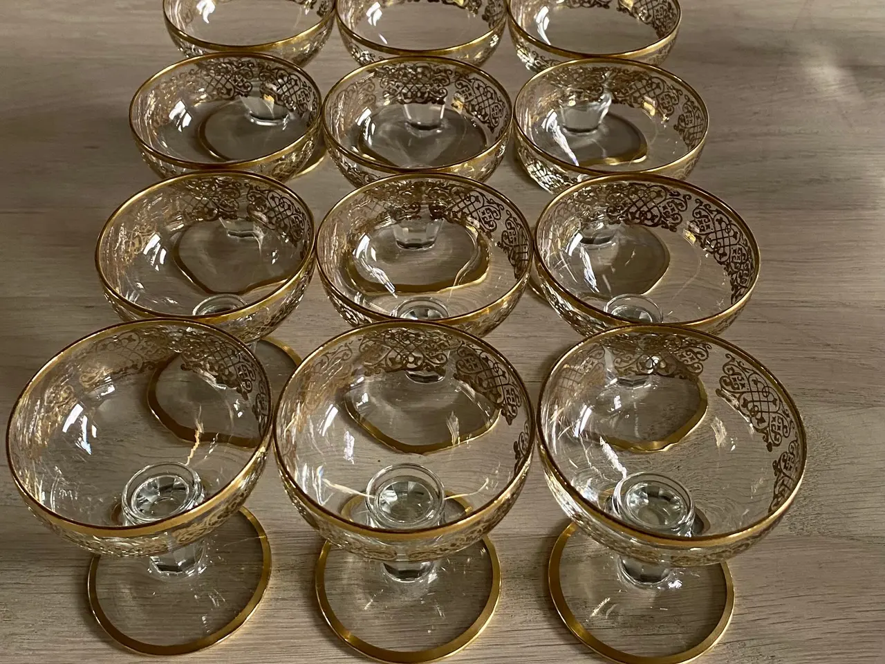 Billede 8 - Glas m/ guldkant og guldmønster