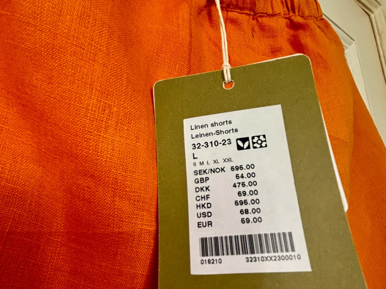 Billede 3 - Gudrun Sjöden, orange hør shorts, str L