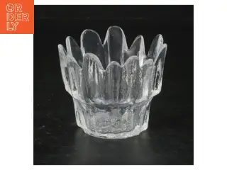 Lysestage i glas (str. Ø 8x7,5 cm)