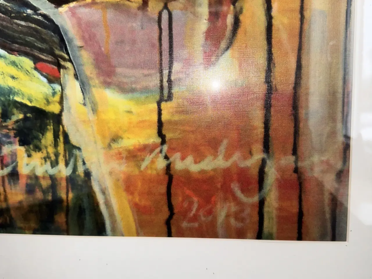 Billede 1 - Spændende kunst i smuk stålramme og passepartout