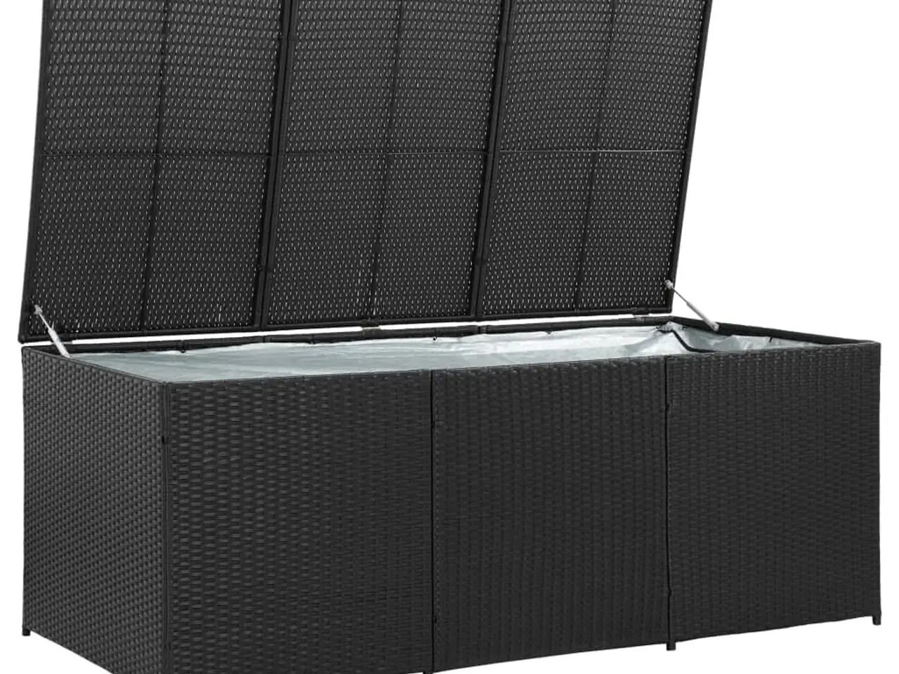 Billede 3 - Opbevaringskasse til haven 180 × 90 × 70 cm - polyrattan, sort