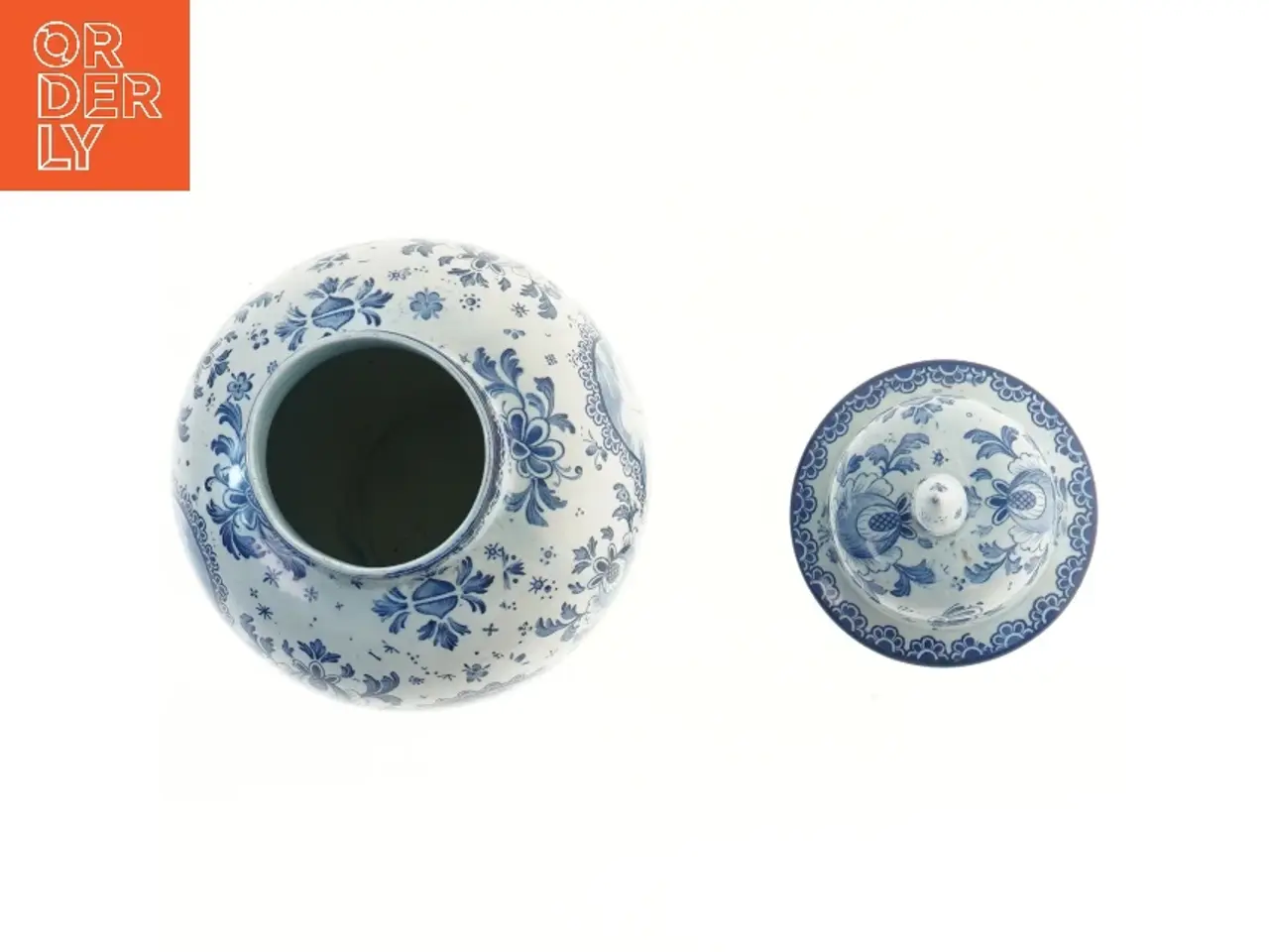 Billede 2 - Porcelænskrukke med låg (str. 27x16 cm)