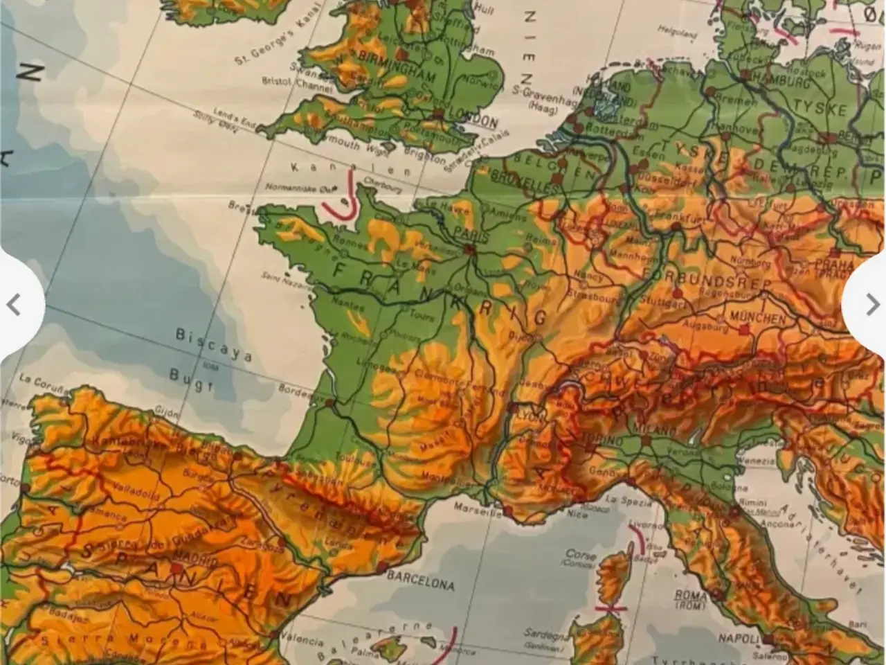 Billede 3 - Skolekort DK- Europa - Verden