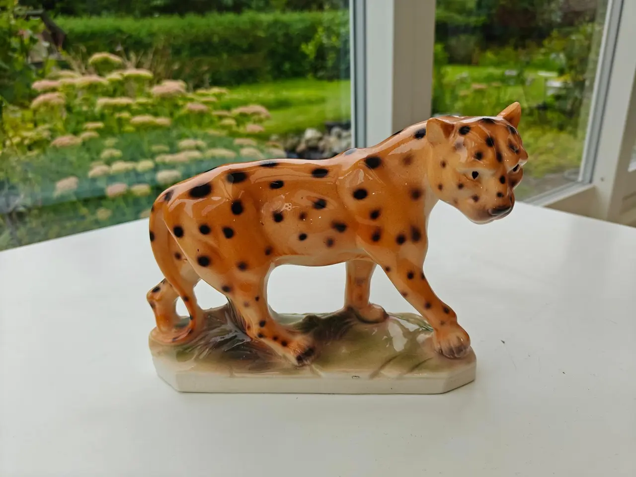 Billede 1 - Leopard porcelæns figur i vintage stil