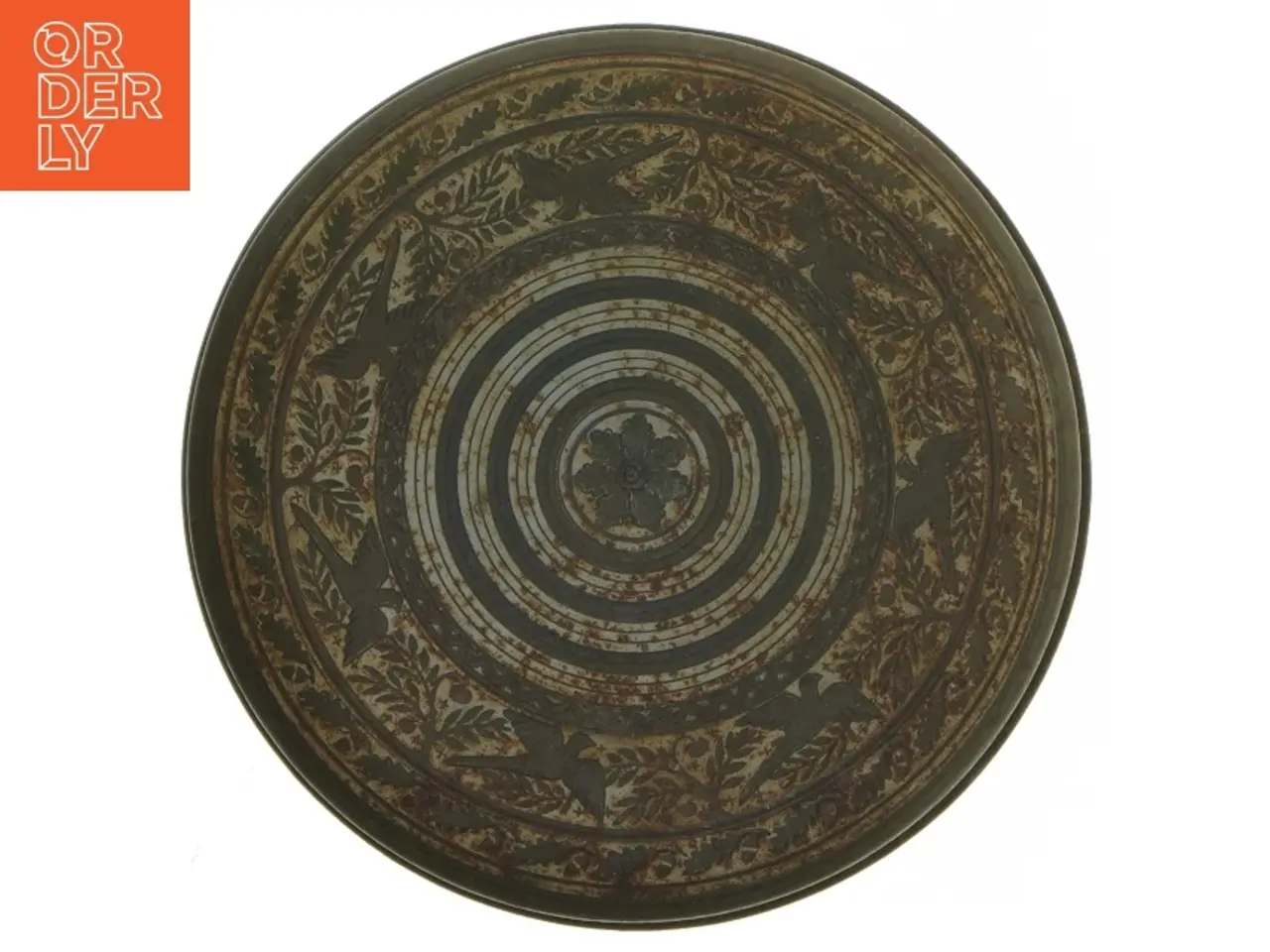 Billede 5 - Dekorativ rund metalbeholder (str. Ø. 14,5 cm. længde. 9 cm)