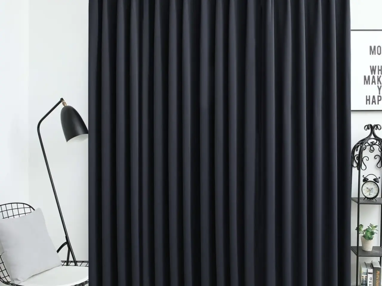Billede 1 - Mørklægningsgardin med kroge 290 × 245 cm - sort