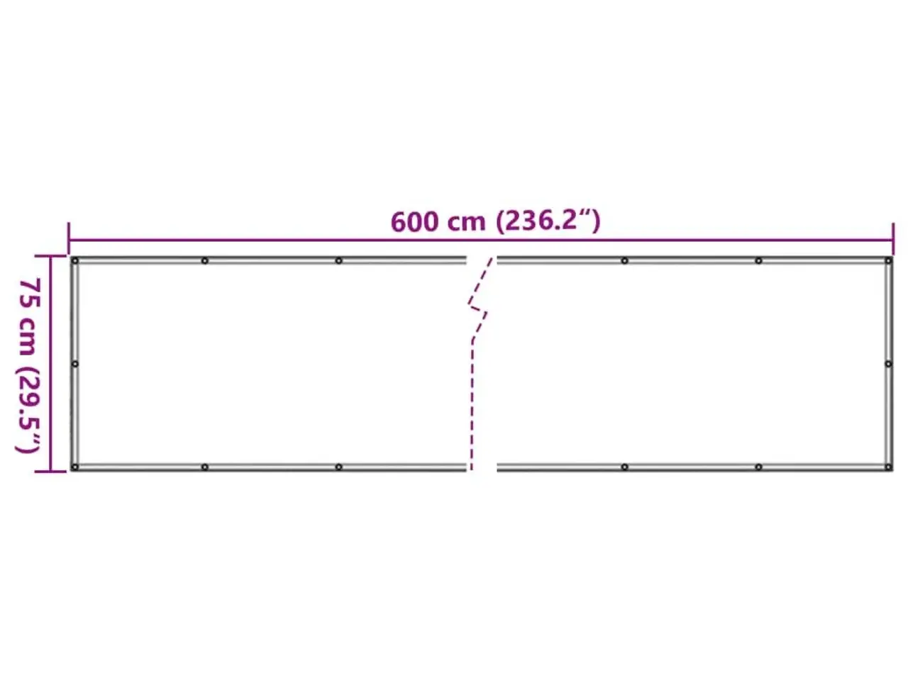 Billede 6 - Balkonafskærmning 75 x 600 cm - antracitgrå