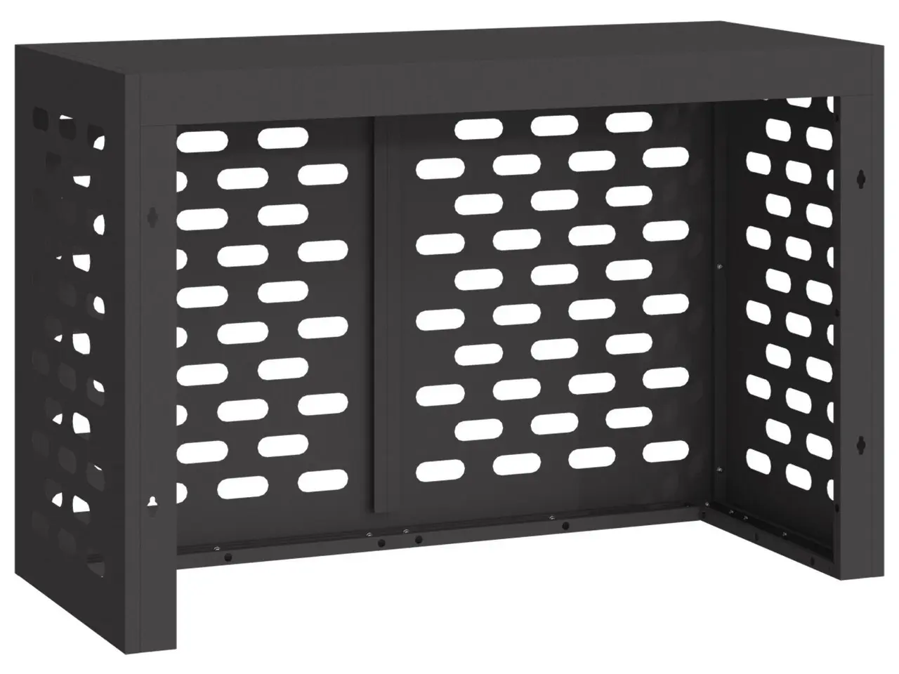 Billede 5 - Airconditiondække i stål - sort 90 x 40 x 60 cm
