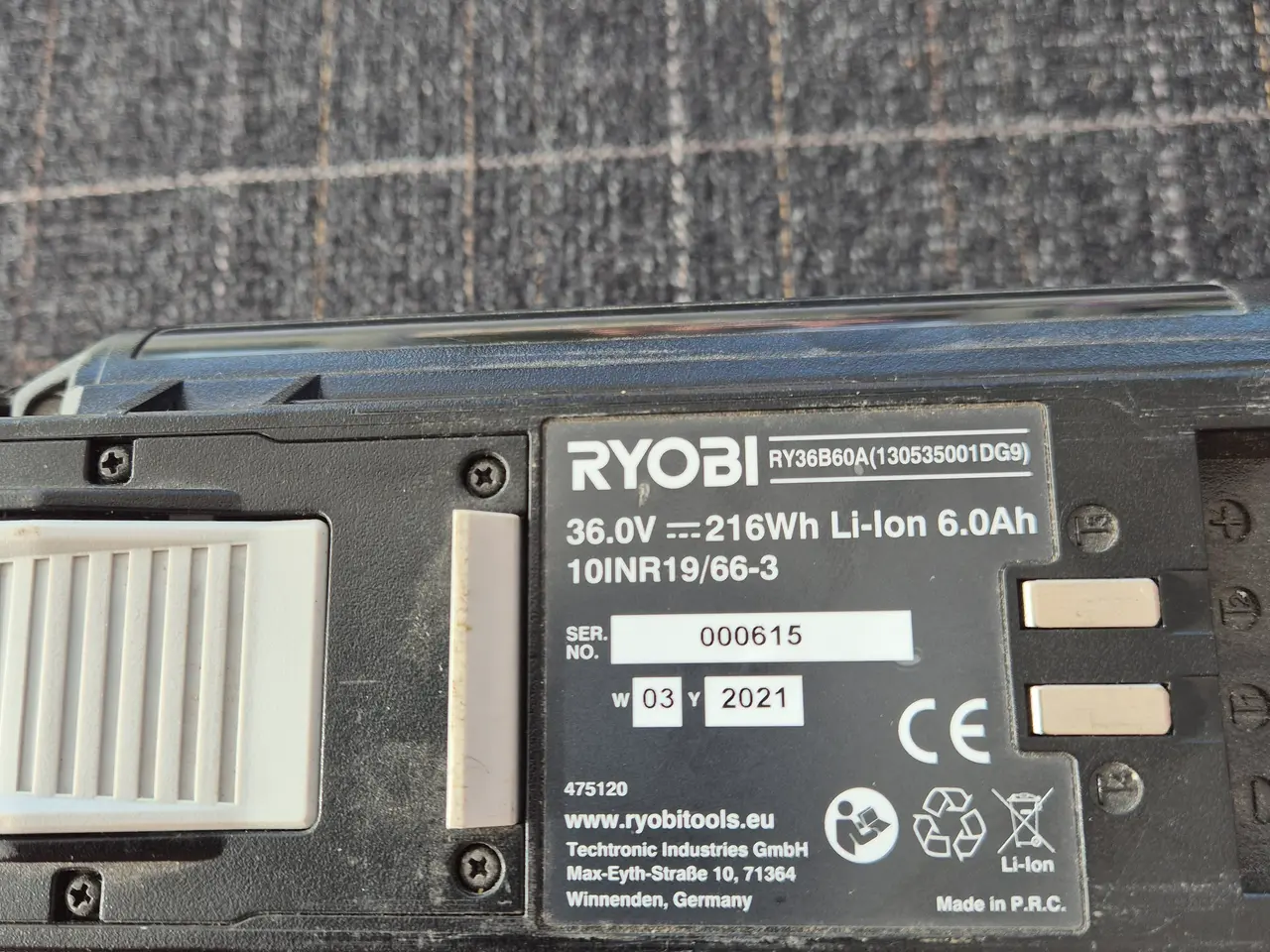 Billede 1 - Ryobi 36V 6,0Ah