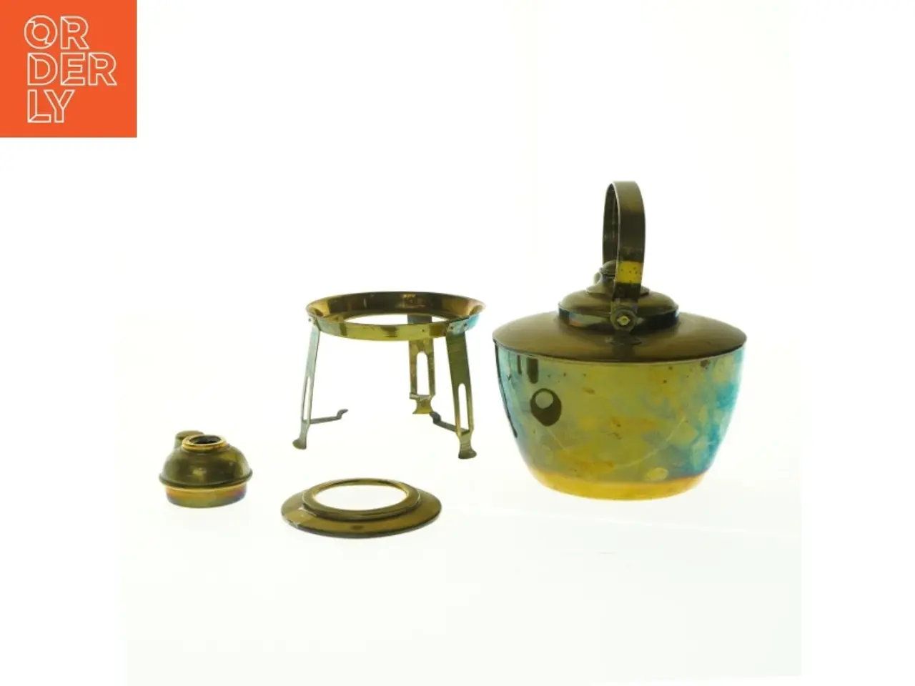 Billede 2 - Gammel messing thekande (str. 20 x 16 cm)
