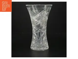 Glasvase med mønster (str. Ø 12,5 cm højde 20,5 cm)