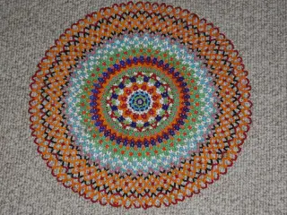 Perlebroderi perlesyning assiet retro Håndbroderet