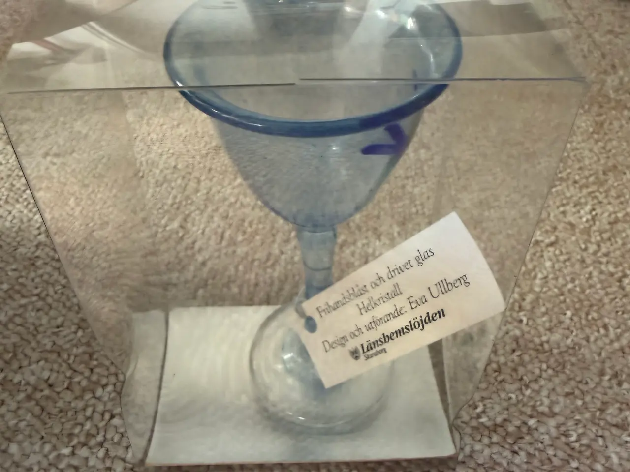 Billede 2 - Eva Ullberg frihåndsblæst glas – svensk studioglas