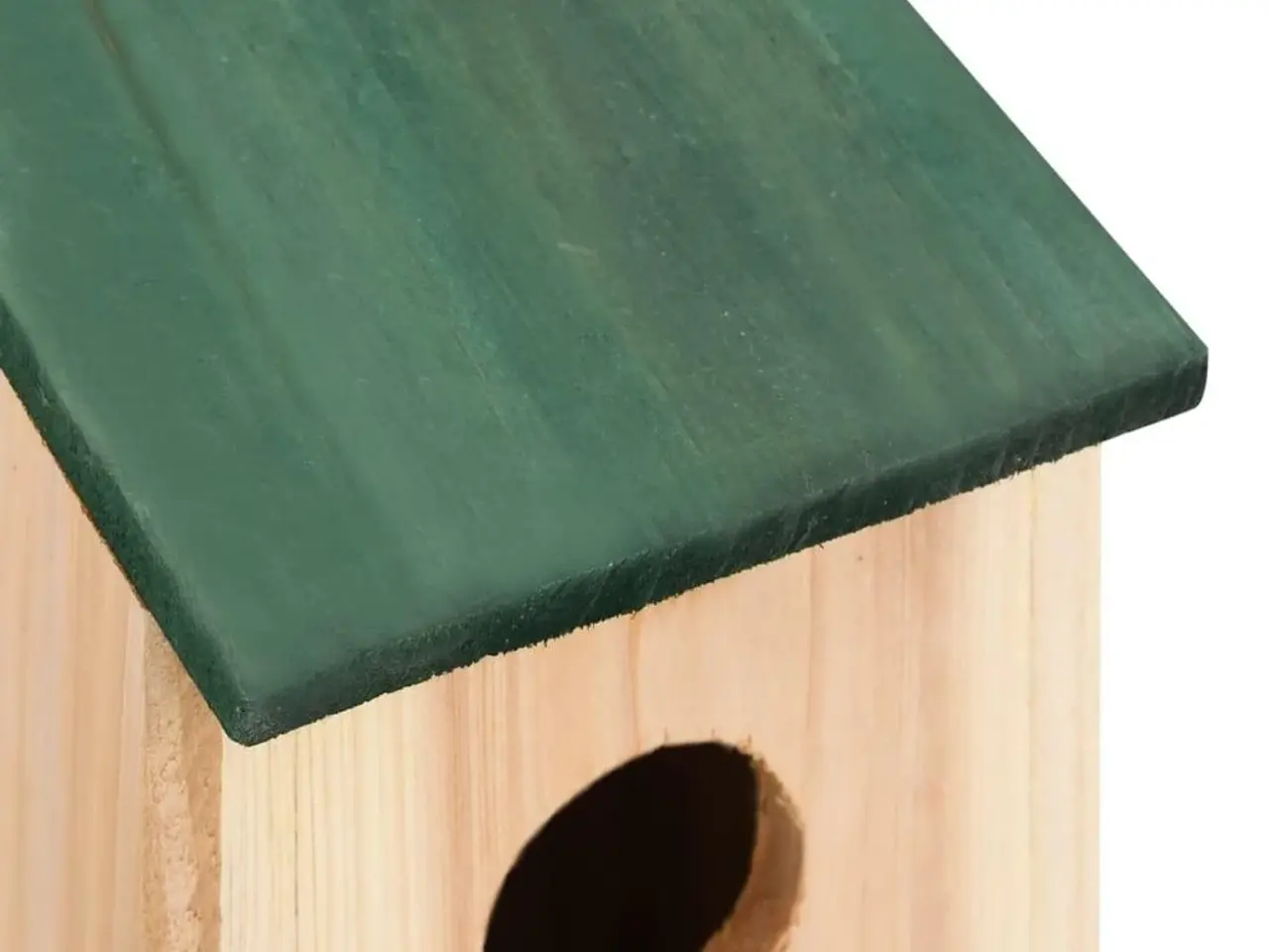Billede 7 - Fuglehuse i træ - 4 stk., 12×12×22 cm, grønt tag