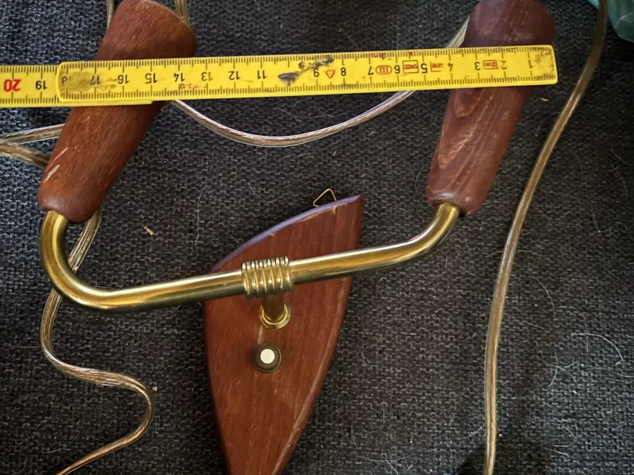 Billede 3 - Vintages teak og messing væglampe
