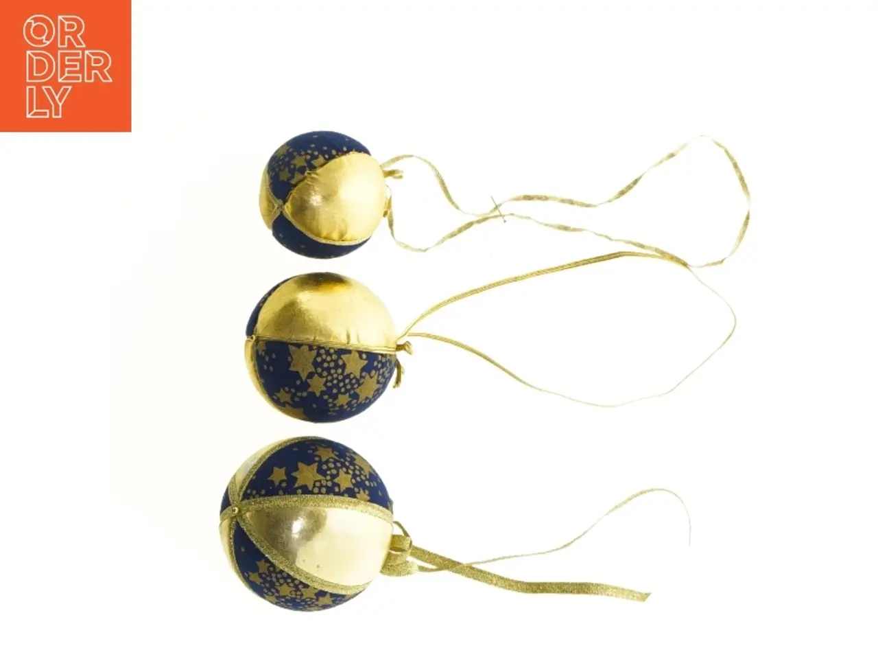 Billede 3 - Blå og guld julekugler (str. 5 cm 6,5 cm 7 cm)