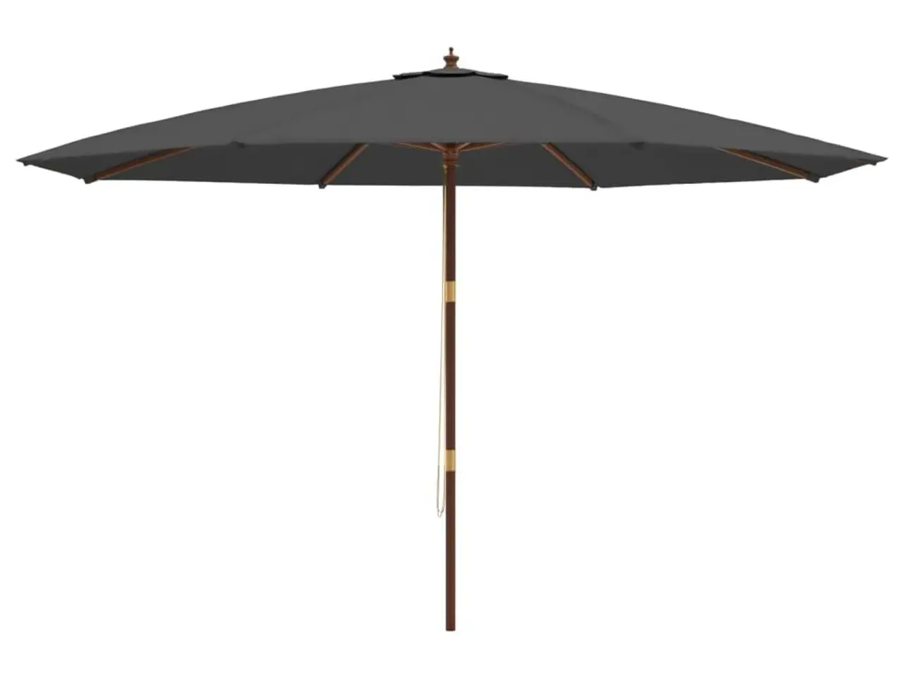 Billede 4 - Haveparasol med træstang 400 × 273 cm - antracitgrå